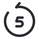 Backward 5 Seconds SVG Icon